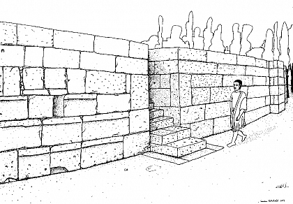 Rekonstruktion der Mauer (Zeichnung C. Herberhold)
